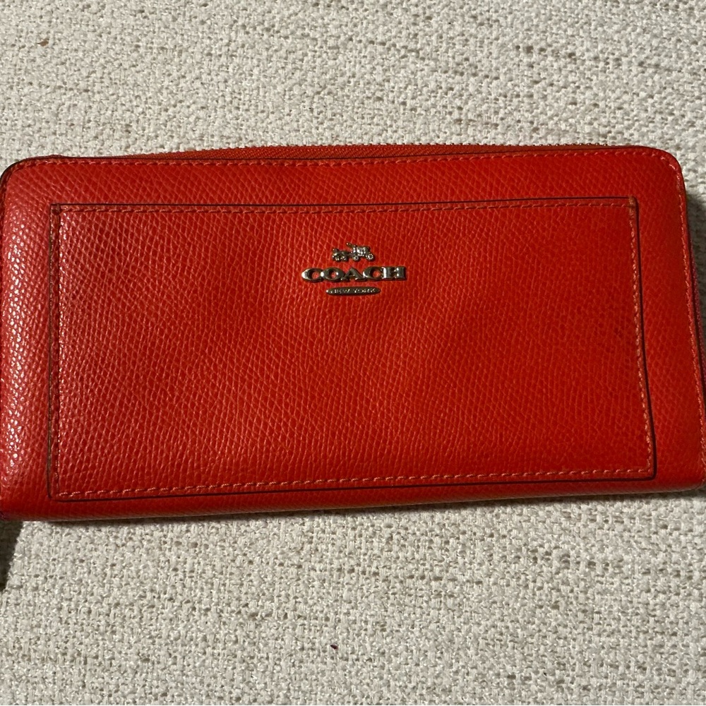 Coach Vibrant Red Leather wallet.